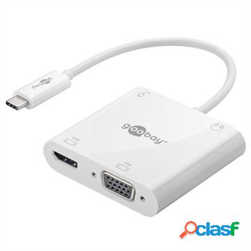Adattatore da USB-C a HDMI/VGA Goobay - PD 100W - Bianco