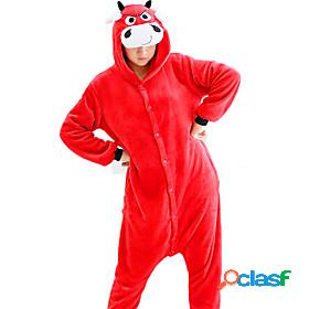 Adults Kigurumi Pajamas Milk Cow Onesie Pajamas Flannelette