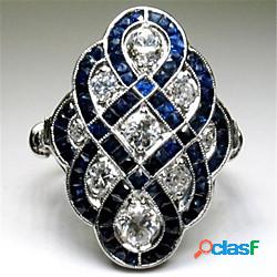 Anello Zaffiri Argento Placcato in platino Lega Moda 1 pc 6