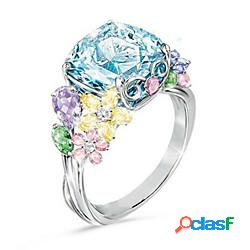 Anello Zirconi Argento Placcato in platino Dolce 1 pc 6 7 8