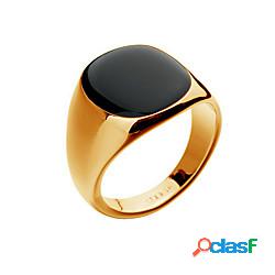 Anello a fascia Onice Dorato Argento Placcato in oro 18k Di