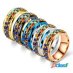 Anello a fascia piccolo diamante Catena da tennis Oro rosa