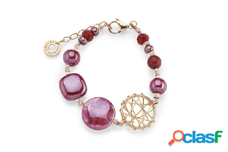 Antica Murrina Bracciale Natural Circle rosso oro rosso