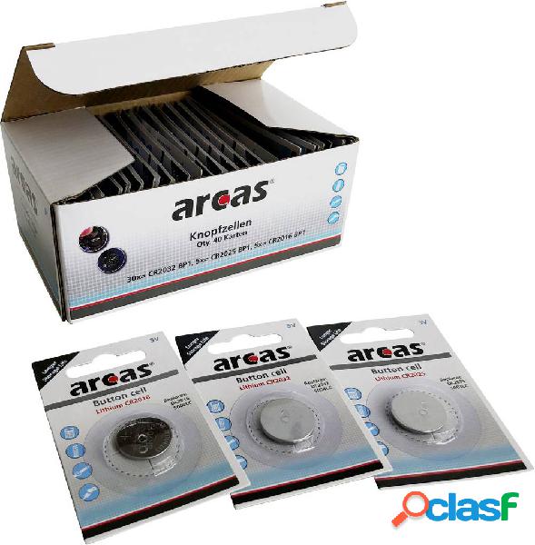 Arcas Kit batterie a bottone 5x CR2016 · 5x CR2025 · 30x