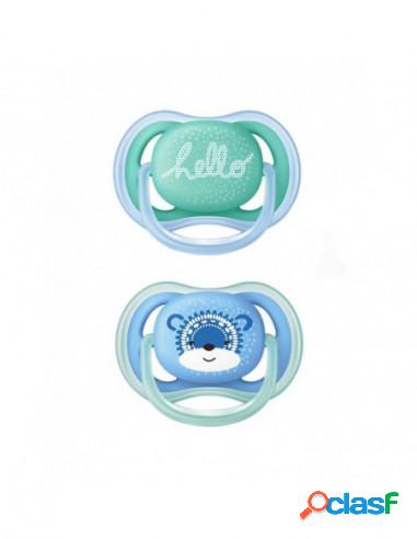 Avent - Succhietto Ultra Air Hello-boy 6-18 Mesi 2 Pezzi