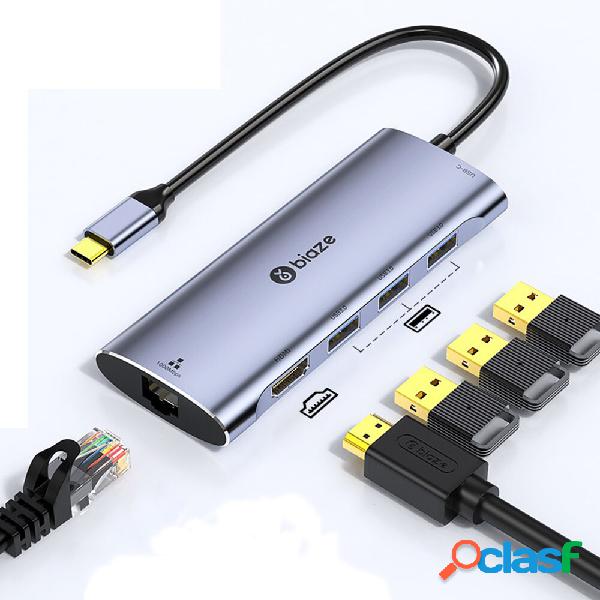 BIAZE KZ22 6-in-1 Type-C Docking Station Hub USB3.0 1000Mbps