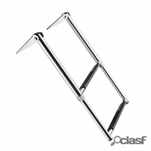 BSET MATEL Scala a 2 gradini in acciaio inox pieghevole in