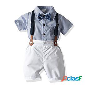 Baby Boys Chinoiserie Boho Cotton Striped Short Short Sleeve
