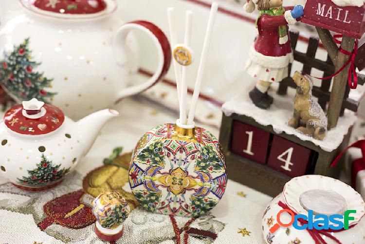 Baci Milano Bottiglia diffusore Xmas Gold porcellana bianco