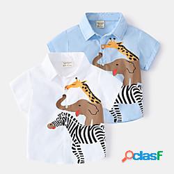 Bambino Da ragazzo Camicia Manica corta Elefante Giraffa