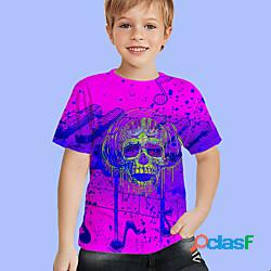 Bambino Da ragazzo maglietta Manica corta Stampa 3D Teschi