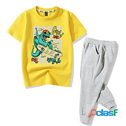 Bambino Unisex T-shirt e pantaloni 2 pezzi Blu Bianco Nero