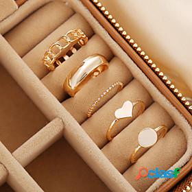 Band Ring Classic Gold Alloy Heart Stylish Simple European