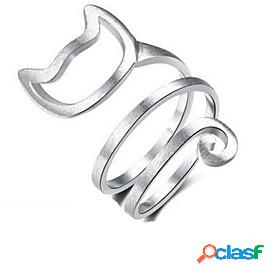 Band Ring Silver Gold Alloy Cat Cute 1pc One Size / Womens /