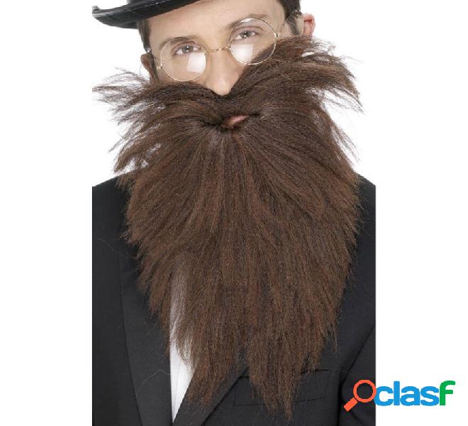 Barba lunga e baffi marroni