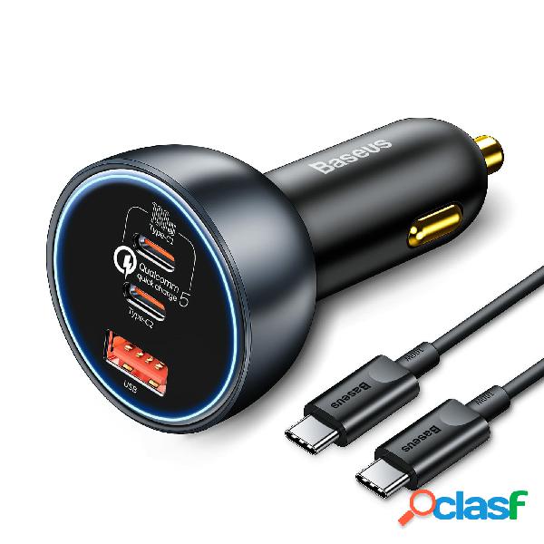Baseus QC5.0 160 W Caricabatteria Da Auto 3 Porte Computer