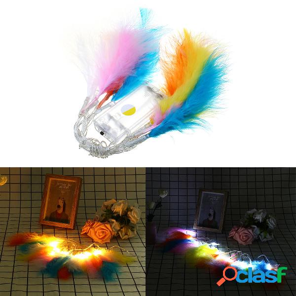 Batteria Powered 1.3M 10LED Colorful Feather String Light