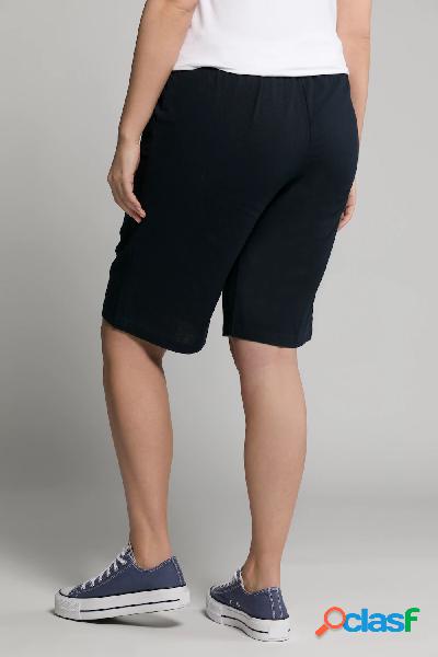 Bermuda in misto lino con cintura elastica e taglio della