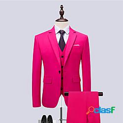 Bianco Rosa paradiso Borgogna Uomo Matrimonio Abiti 3 pcs