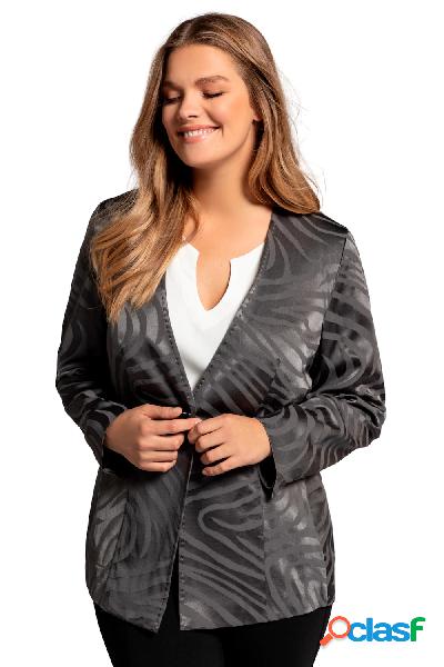 Blazer, sciancrato, Jacquard, scollo a V, maniche lunghe,