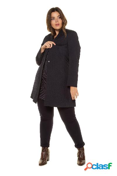Blazer, tessuto increspato, taglio lungo, colletto alto,