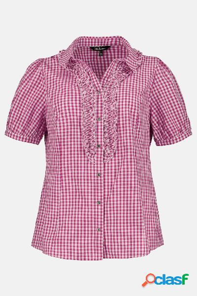 Blusa in tradizionale stile Tracht con quadretto vichy,