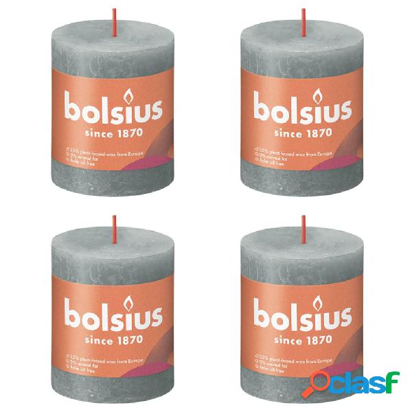 Bolsius Candele Rustiche a Colonna Shine 4 pz 80x68 mm Verde