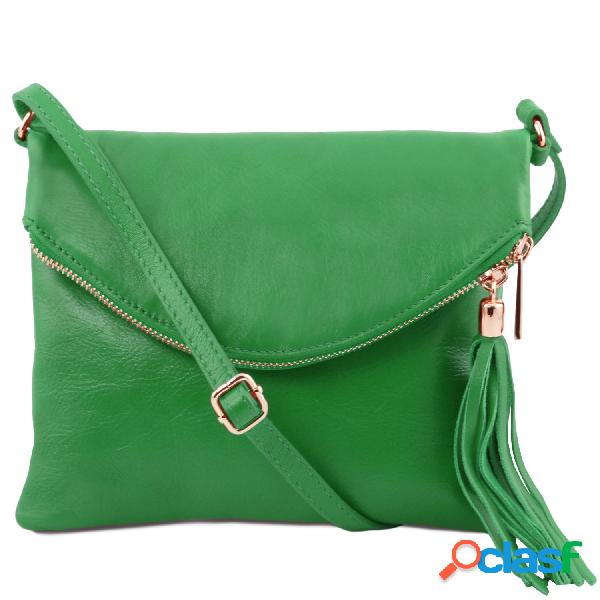 Borsa a tracolla con nappa Verde