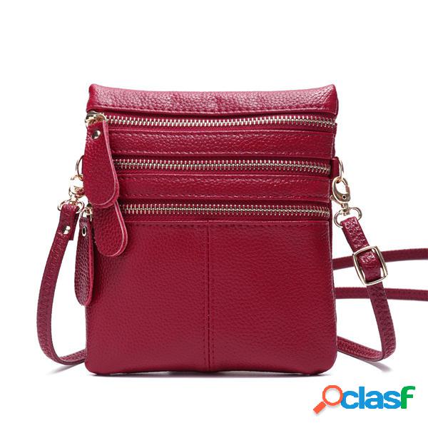 Borsa per telefono multifunzione da donna in vera pelle