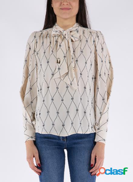 CAMICIA IN GEORGETTE CON FIOCCO LOGO