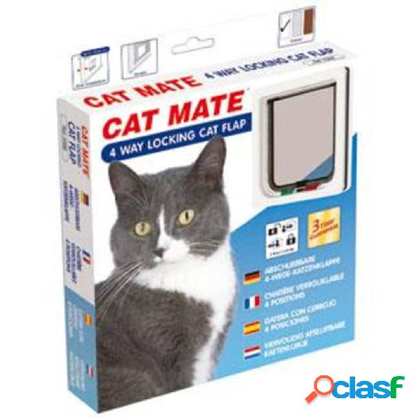 CAT MATE Gattaiola a 4 Vie con Serratura Bianca