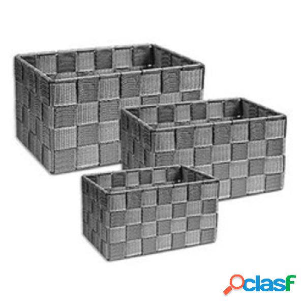 CESTINI TESSUTO 3 SCATOLE ORGANIZER BAGNO PORTA OGGETTI