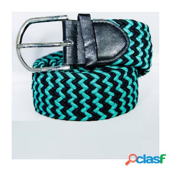 CINTURA UOMO DONNA INTRECCIATA VERDE NERO CORDA CINTA