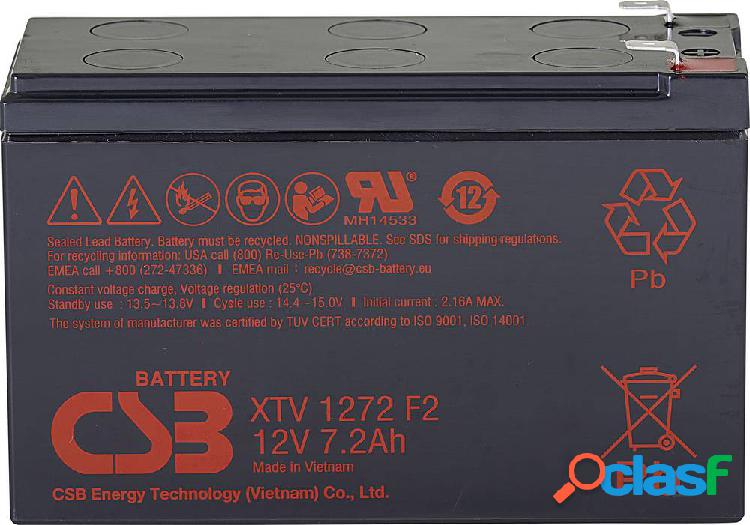 CSB Battery XTV1272 XTV1272 Batteria al piombo 12 V 7.2 Ah