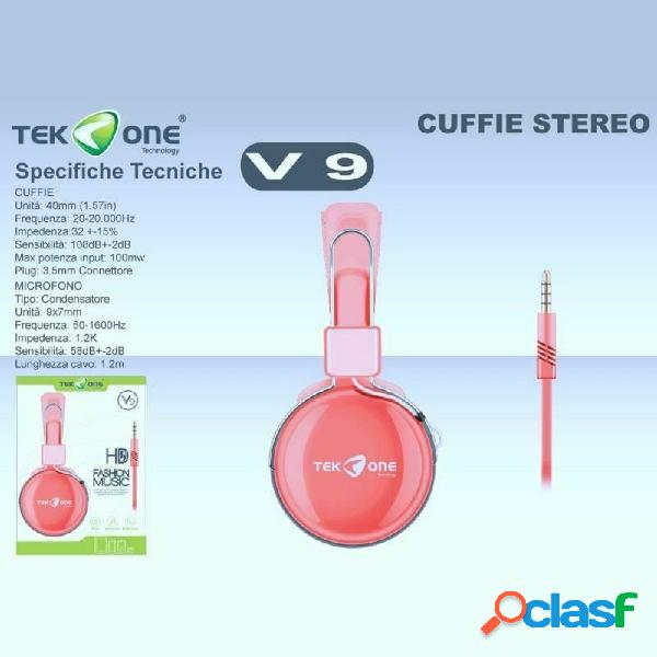CUFFIE STEREO TEKONE V9 CON MICROFONO DINAMICHE HEADPHONES