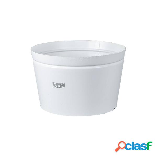 Cache-Pot Piccolo in metallo, diam.27x18h, colore Bianco