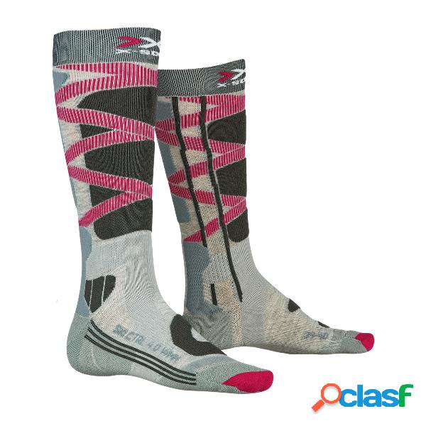 Calze sci X-Socks Control 4.0 (Colore: grey mel-turquoise,