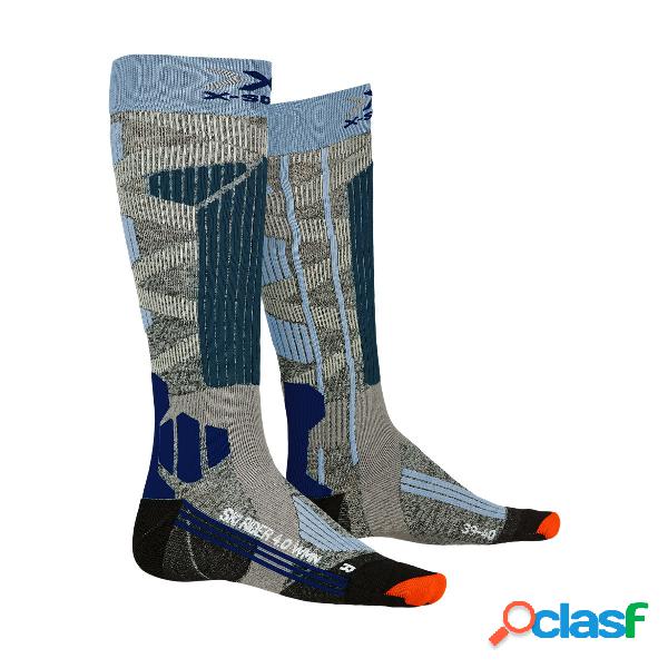 Calze sci X-Socks Rider 4.0 (Colore: stone grey mel-pink,