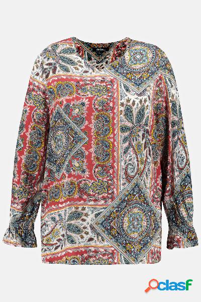 Camicetta con stampa patch, Donna, Marrone, Taglia: 52/54,