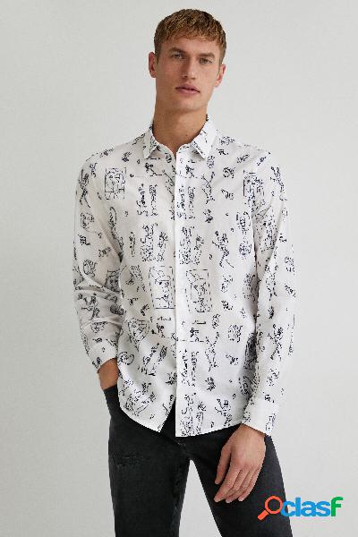 Camicia a manica lunga ricami