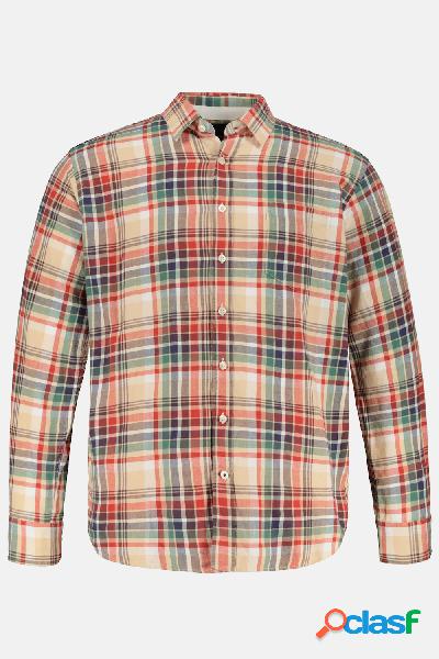 Camicia a quadri, maniche lunghe, colletto ad apertura
