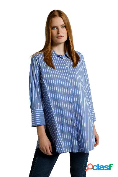 Camicia a righe dal taglio svasato con colletto da camicia e