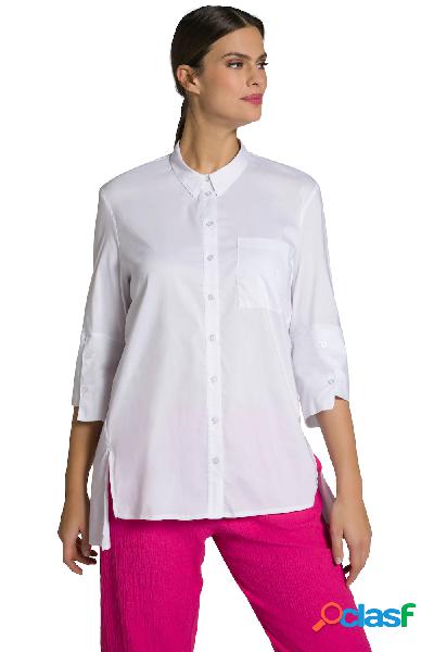 Camicia con retro più lungo, colletto da camicia e maniche