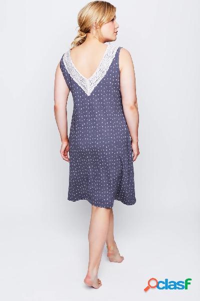 Camicia da notte con doppia scollatura a V e pizzo, senza