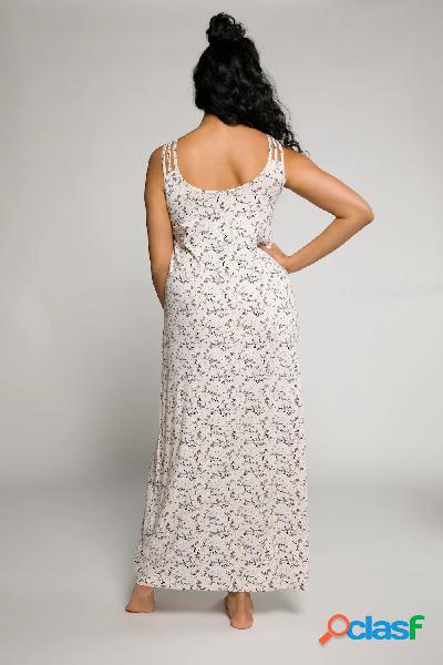 Camicia da notte smanicata con fantasia floreale, spalline