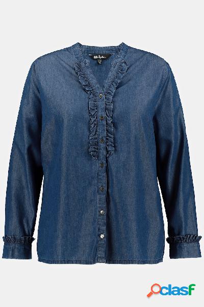 Camicia di jeans, Donna, Viola, Taglia: 48/50, Fibre