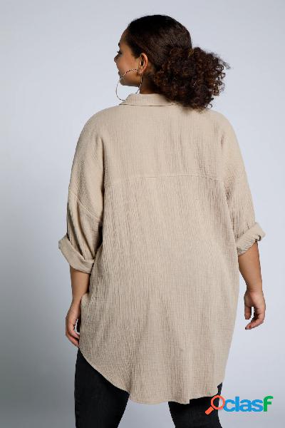 Camicia di mussola dal taglio oversize con maniche lunghe,