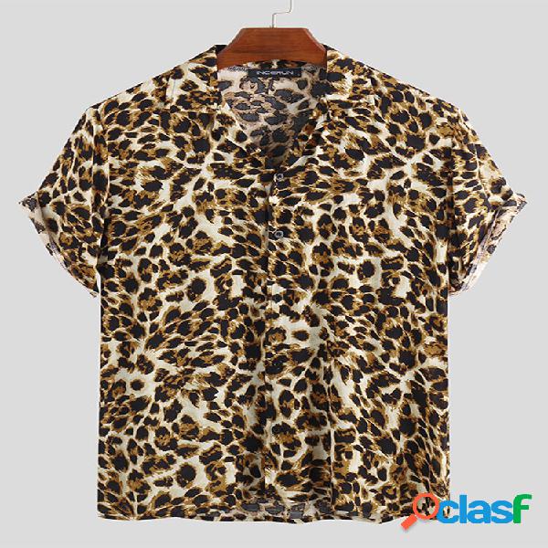 Camicie di stampa leopardate belle da uomo alla moda