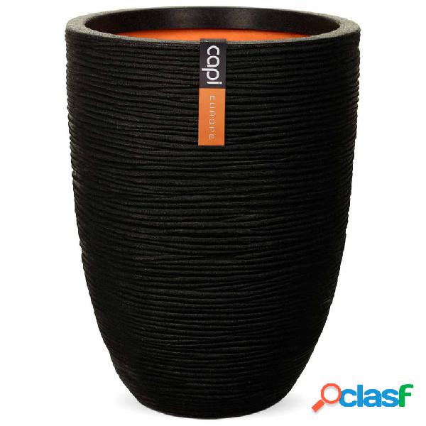 Capi Vaso Nature Rib Elegante Basso 46x58 cm Nero KBLR783