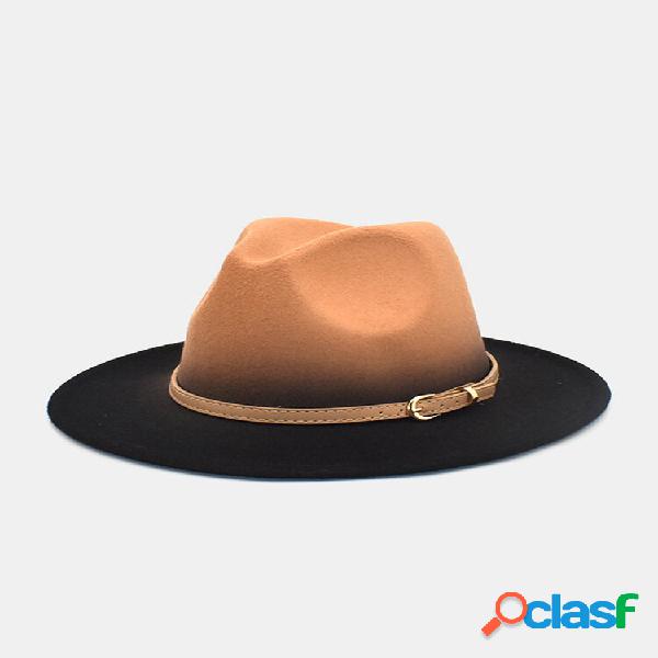 Cappello Fedora unisex a tesa larga con fibbia ad ardiglione